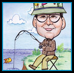 Fishing caricature