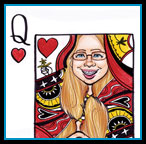 Playing card caricature