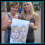 Mom and daughter caricature